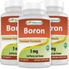 3 Pack Best Naturals Boron Supplements 5 mg 240 Tablets