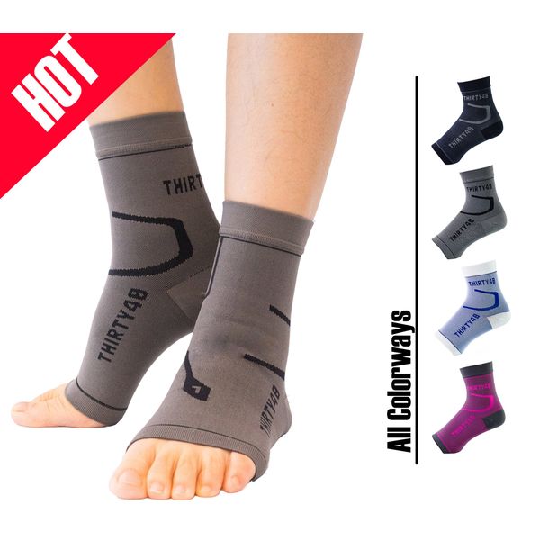 Thirty48 Plantar Fasciitis Socks, 20-30 mmHg Foot Compression Sleeves for Ankle/Heel Support, Increasing Blood Circulation, Relieving Arch Pain, Reducing Foot Swelling