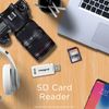 Integral SD Card Reader USB2.0 for SD, SDHC, SDXC Memory Cards, USB 2.0 Memory Card Adapter, White