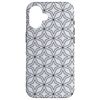 iPhone 16 Light Gray White Black Stars Triangles Hexagons Pattern Smartphone Case