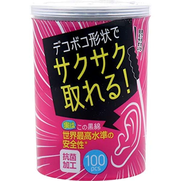 ライフ サクサク取れる 黒綿棒 100本入×6個