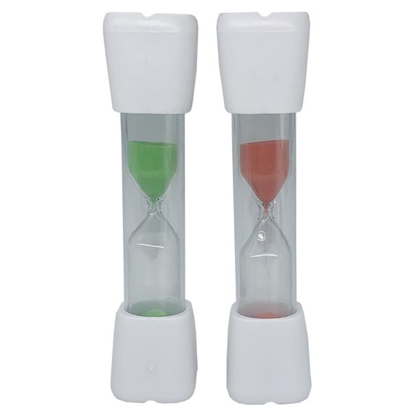 UOOOM 2pcs 3 Minutes Kids Toothbrush Timer Sand Timer Hourglass (Red+Green)