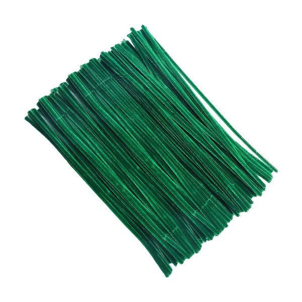 200 Pcs Solid Color Pipe Cleaners Chenille Stems Fuzzy Sticks Craft Supplies DIY Art Craft Projects for Creative Handmade Dark Green