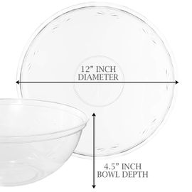 Clear Plastic Serving Bowls, 150 Oz. 4 Pack - Round Disposable Bowls, Punch  Bowl, Party Bowl, Chip Bowl Containers - Great for Candy, Salads, Parties,  & Serving Food - Large Salad Bowl