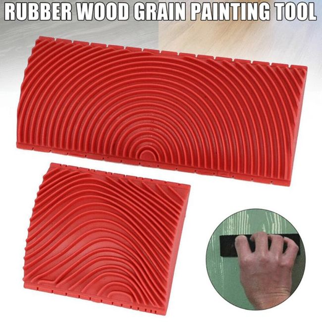 Rubber Wood Graining Roller Grain Paint Pattern Wall Texture Art DIY Tool  Handle