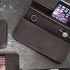 Jacob Jones Grey Charging Valet Tech Stand with Dark Grey Lining