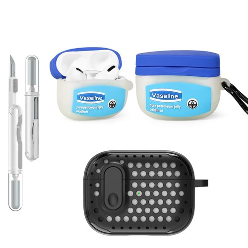 LEWOTE 3 in 1 Compatible with Apple Airpods Pro(2nd/1st Generation) Protective Funny Cute Case Cover with Cleaner Kit & Keychain (VSL)