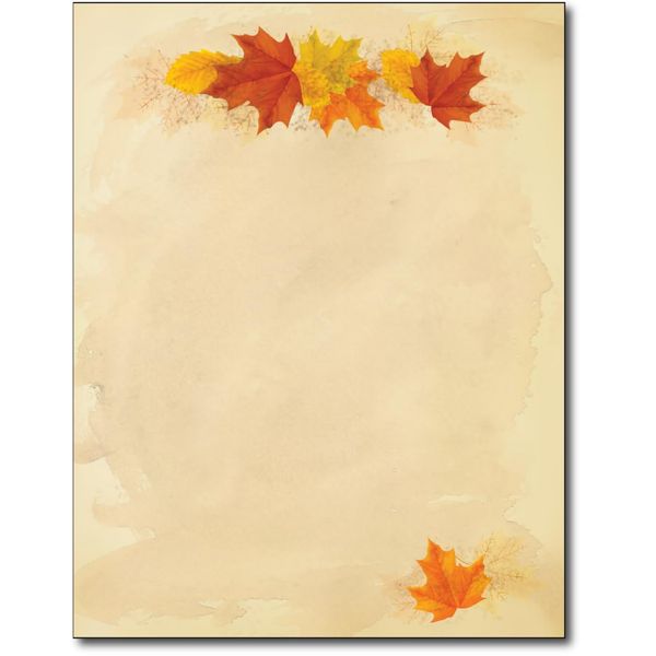 "Simple Fall Leaves" Autumn Stationery Letterhead Paper - 80 Sheets (80 Sheets)