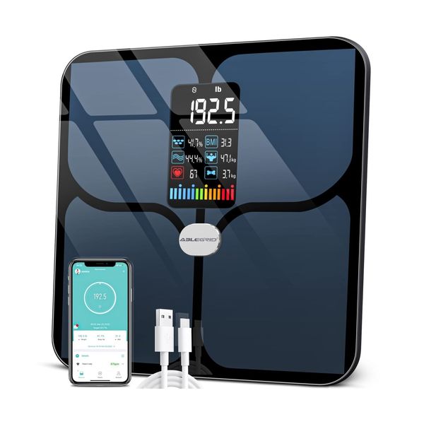 Body Fat Scale, ABLEGRID Digital Smart Bathroom Scale for Body Weight, Large ...