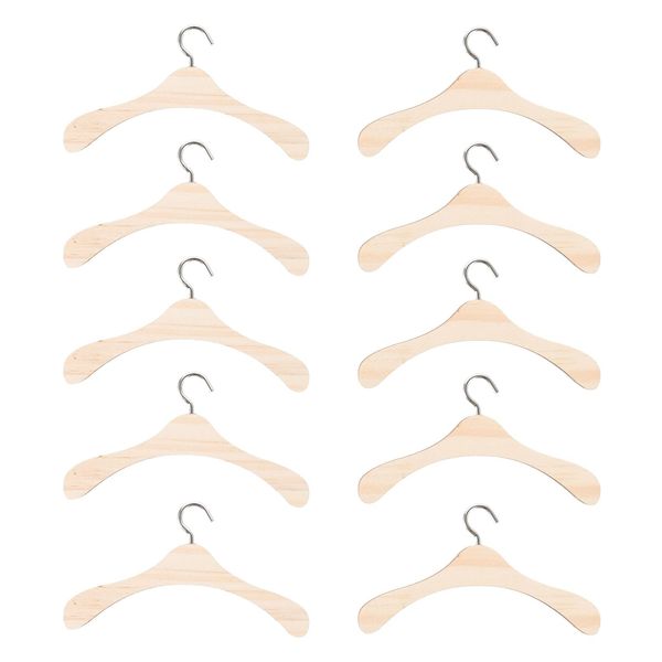 Towel Hanger 20Pcs Wooden Doll Clothes Hangers Mini Doll Hangers Doll Dress Hangers Mini Hangers for Doll Clothes Miniature Accessories (12cm) Coat Hangers