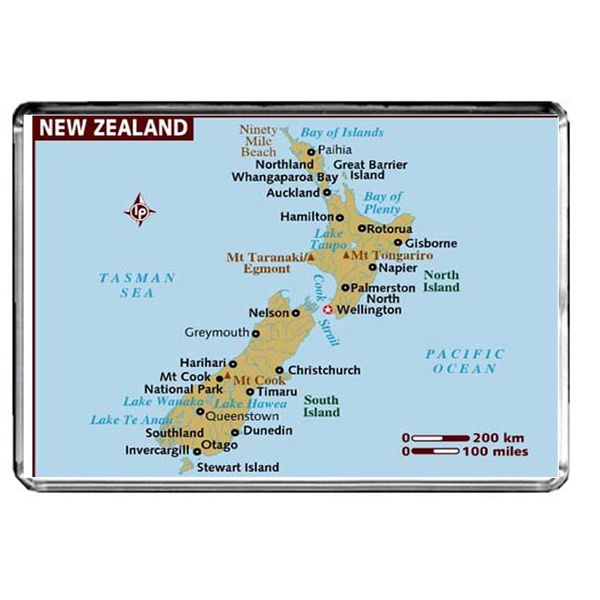 NEW ZEALAND MAP REFRIDGERATOR MAGNET