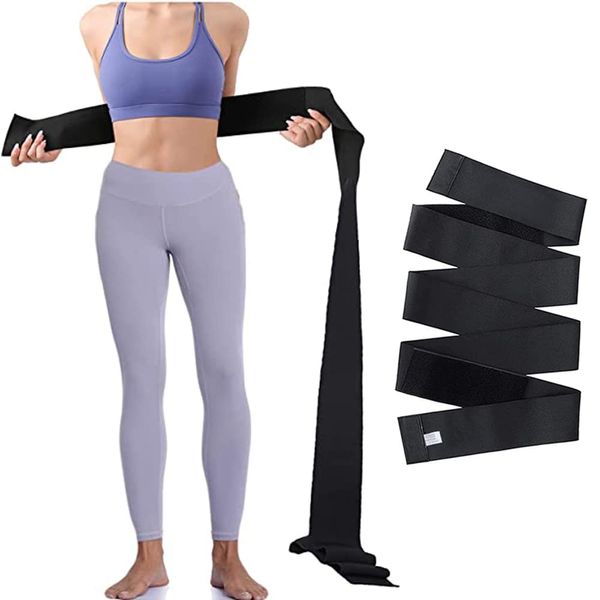 HXHWKEN Waist Trainer Damen Taillentrainer Invisible Bandage Wrap Verstellbarer Taille Trimmer für Frauen für Gym Sport, Schwarz