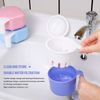 Large Denture Baths Cup, False Teeth Bath Cup with Strainer and Lid for Soaking Dentures or Storing Pacifier, Capacity 10.6 Oz