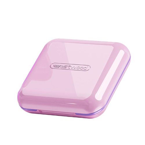 mitas TN-MTHP-PR Mouthpiece Case, Small, Carrying Case, Denture Case, Thin, Compact, Stylish, Silicone, Mirror, Includes Mirror, Mouthpiece Case, Divider, Storage, Cup, Lightweight, Medicine Storage,