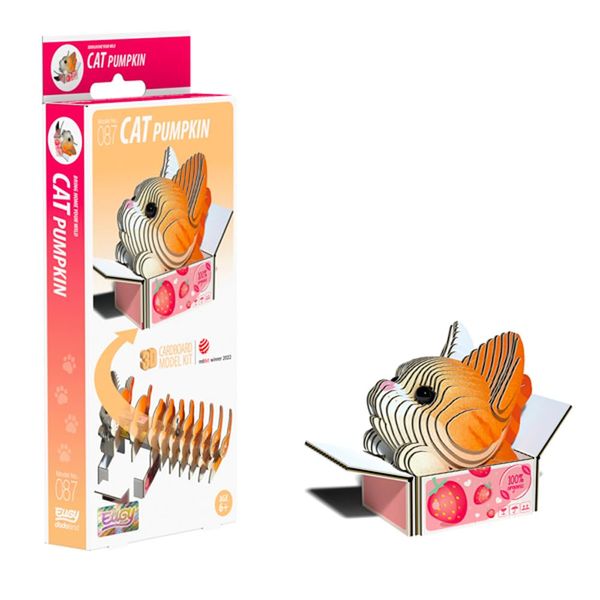 EUGY 087, Cat Pumpkin Cardboard Model Kit, Ages 6+