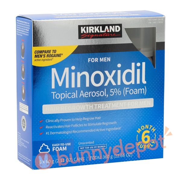 Kirkland Hair Regrowth Treatment 5% Minoxidil Foam for Men - 6 Month Supply 2025