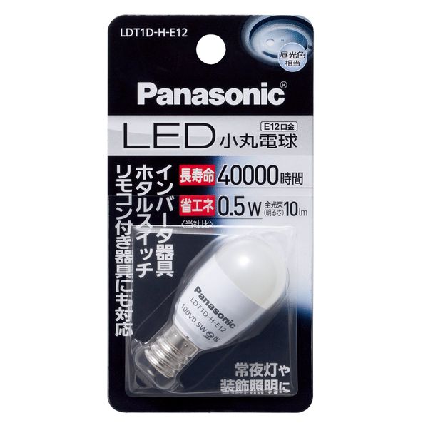 パナソニック LED電球 口金直径12mm 昼光色相当(0.5W) 小丸電球タイプ LDT1DHE12