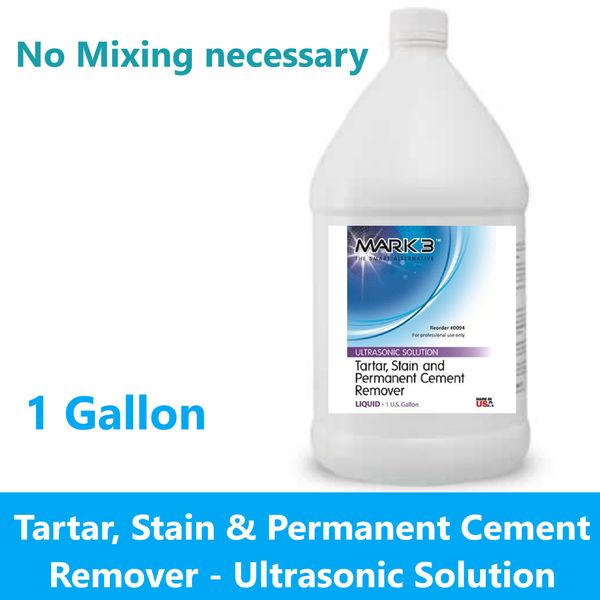 Dental Tartar, Stain & Permanent Cement Remover - Ultrasonic Solution, 1 Gallon