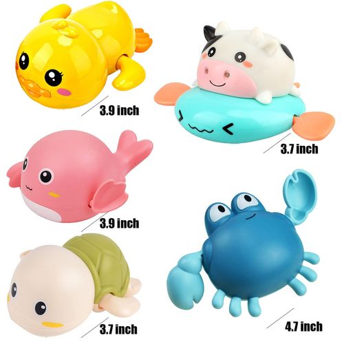 Bath Toy,Cute Animal Clockwork Bathtub Swimming Pool Toy,Baby Bath Toys for Toddlers 1-3, Boys & Girls Water Bath Toy Set,5 Pack