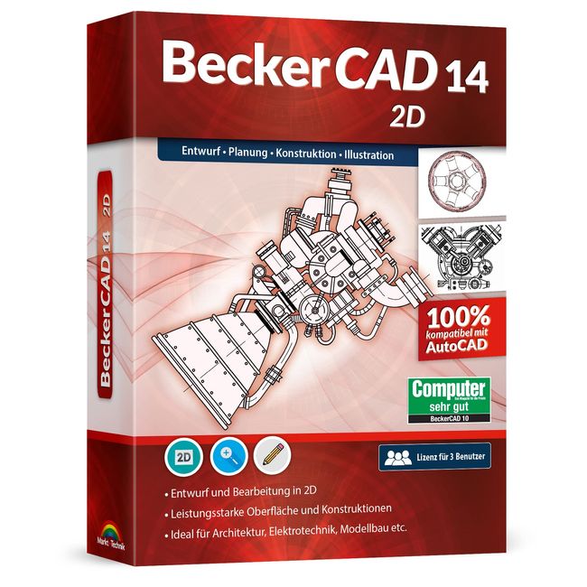BeckerCAD 14 - 2D CAD-Software und Zeichenprogramm für Architektur, Maschinenbau, Modellbau und Elektrotechnik - 100% kompatibel mit AutoCAD