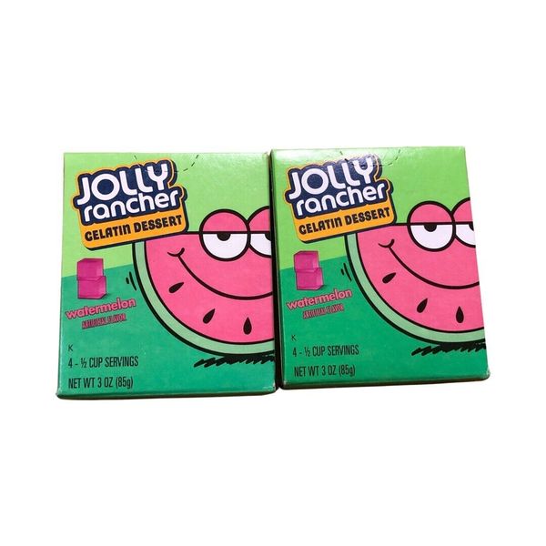 2x Jolly Rancher WATERMELON Gelatin Jello Dessert 3 oz Box - FREE SHIP - 2 PACK