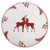 12 Piece Red & White Reindeer Festive Dinner Set Dishwasher Microwave Safe
