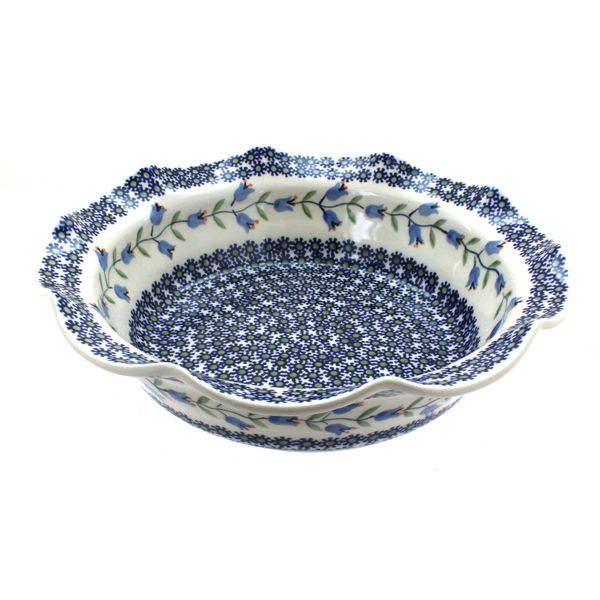 Blue Rose Polish Pottery Tulip Large Scallop Serving Dish