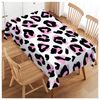 Walmsco Tablecloth Pink Leopard Print Decor For Dining Room Kitchen Rectangular Table Cover 132 * 178cm