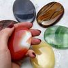 CrystalAge Green Goldstone Palm Stone ~70x50mm