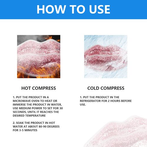Gel Ice Pack Lip Shape, Reusable Cool Pad, Leak-Proof Cool Pack Hot Cold Compresses Gel Pack Reduces Puffiness