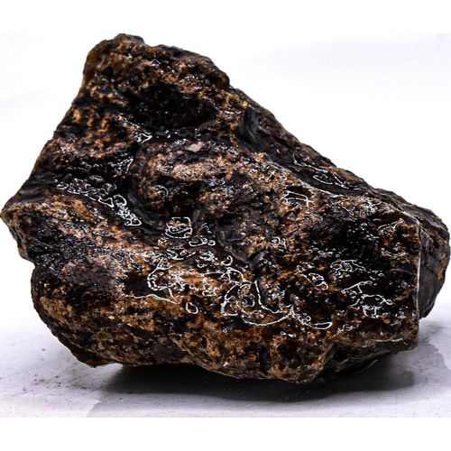 275ct 2.7" Black Orange Amber Rough Natural Gemstone Fossil Mineral Glow Under UV Crystal Raw Specimen - Indonesia