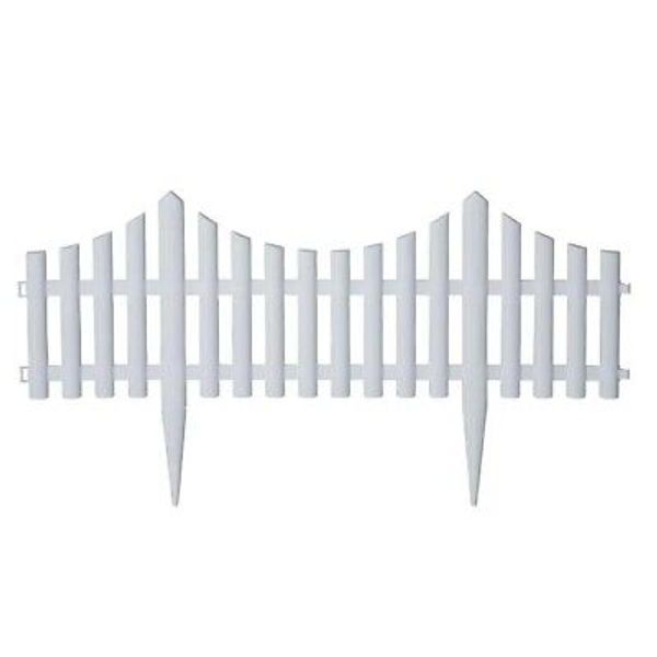 Garden Fence 24 in. L White Plastic Resin Picket Interlocking Pieces (12-Pack)