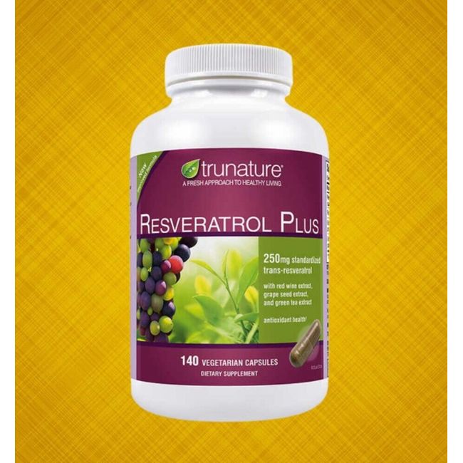 Trunature  Maximum Strength Resveratrol Plus 250 mg 140 Vegetarian Capsules