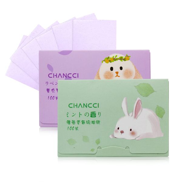 Andiker 200 Counts Oil Blotting Paper, Green Tea Oil Blotting Sheets for Oily Skin, Natural Bamboo Charcoal Unisex Oil Control Film for Men and Women, Skincare (Lavender+Mint)