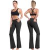 BUBBLELIME 29"/31"/33"/35" 4 Styles Women's High Waist Bootcut Yoga Pants - Out Pockets_Black XL-33 Inseam
