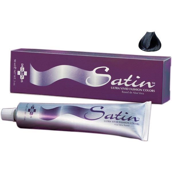 Developlus Satin Blue Black Hair Color, 1BB, 3 Ounce