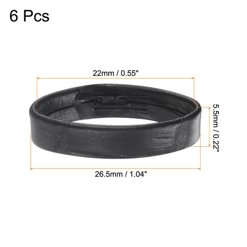 uxcell 6 Pcs PU Leather Loops Replacement Retaining Ring Keeper for 22mm Width Watch Band, Black