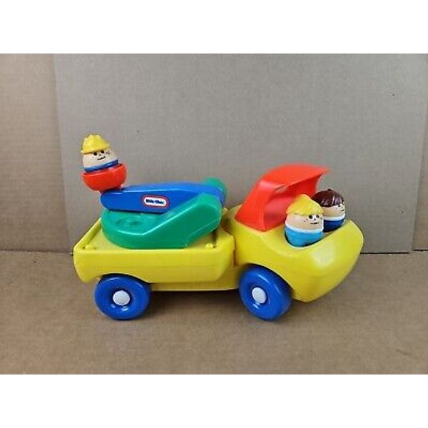 Vintage 1985 Little Tikes Toddle Tots Vehicle Cherry Picker Toy Truck & 3 Figs