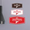 Fancy No Trespassing We Don't Dial 911 Sign (Brushed Gold) - Medium 1 Pack