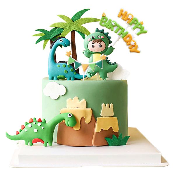 Gyufise 9 Pack Dinosaur Cake Decorations Dinosaur Babyshower Happy Birthday Cupcake Topper Dinosaur Cake Toppers for kids Birthday Baby Shower Party Supplies