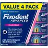 FIXODENT  ADVANCED  MAX HOLD DENTURE ADHESIVE CREAM 4 TUBES 2.2-OZ (62.4g) EA
