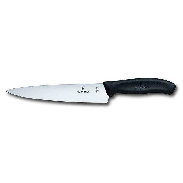 Victorinox Swiss Classic 6.8003.19-X1 Chef's Knife, Carving Knife, 7.5 inches (19 cm), Black, Meat Cleaver Knife, Multipurpose Knife