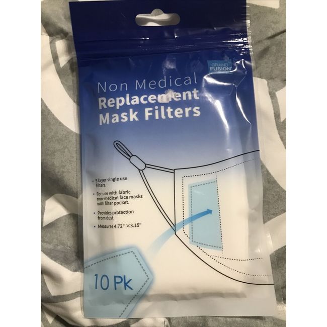 10 Pack Filters for Face Mask Replacement Filters 5 Layer Filters