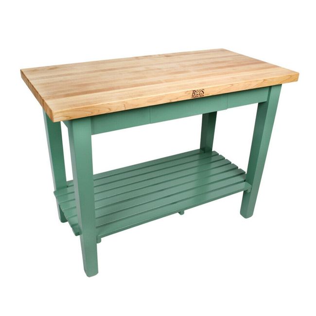 John Boos Classic Country Kitchen Work Table, 48" W X 24" D X 35" H with 1.75"