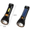 Solar/USB Rechargeable 1000 Lumens LED Flashlight, with Emergency Strobe Light