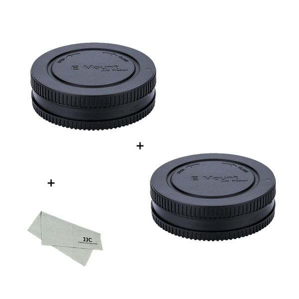 2 Pairs JJC Sony E Mount Rear Lens Cover + Body Cover Sony A7C R A7C II A6700 ZV-E1 FX30 A7RV A7IV ZV-E10 A1 A7C A7RIV A7RIV A7RIII A7SII A7III A7II A6600 A6400 A6300 A6100 A6000 and More for Sony E-mount Cameras & Lenses