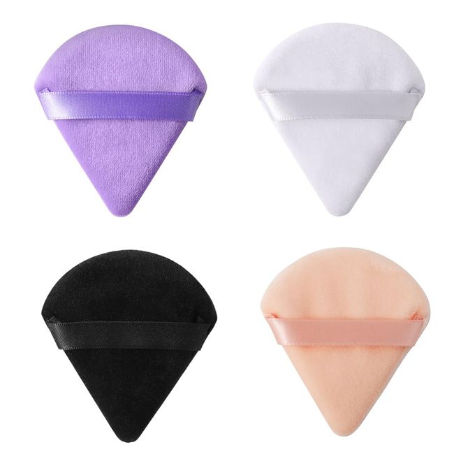 Multicolor Triangle Powder Puff,16 PCS Triangle Powder Puff Powder Puff Face Triangle Velvet Makeup Puff Dry Wet Powder Puff Pads for Loose Powder