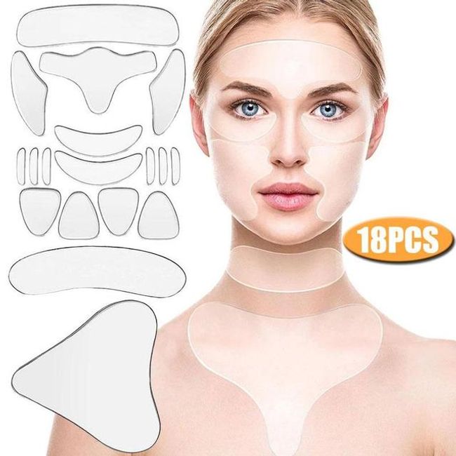 Nasolabial Line Wrinkle Patch Glabellar Wrinkle Patch Reusable Silicone Lifting Wrinkle Face Tape Eyes Forehead Neck Sticker Pad Aging