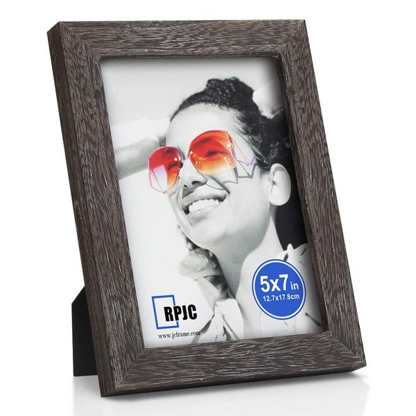 RPJC 5x7 Picture Frames Made of Solid Wood High Definition Glass for Table Top Display and Wall Mounting Photo Frame