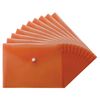 CHPL [ Pack of 10 ] A5 Translucent Stud Wallet Folder | Document Foldr | Colour Document Wallet | Stud Document | Pooper Stud Button Carry for School, Office, Travel. [ Orange ]